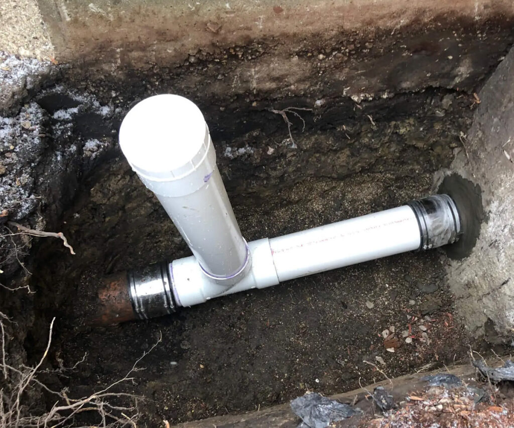 new sewer line install